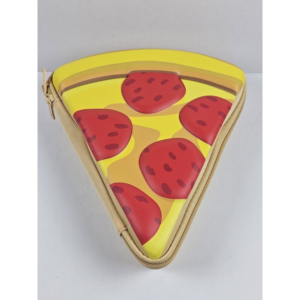Pizza Slice Pencil Case Zipper Pouch Art Supplies Box 9in x 8in x 2in Pen + Gear